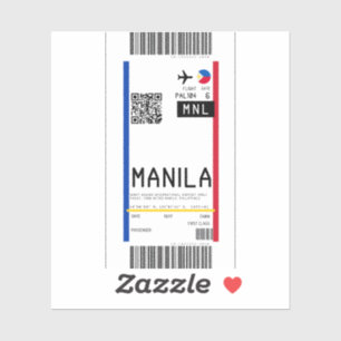 Pegatina Tarjeta de embarque a Manila (MNL)