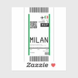 Pegatina Tarjeta de embarque a Milán (MXP)