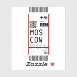 Pegatina Tarjeta de embarque a Moscú (SVO)