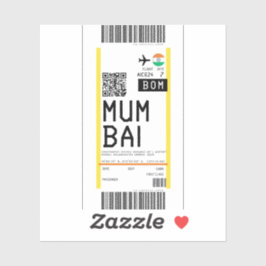 Pegatina Tarjeta de embarque a Mumbai (BOM)