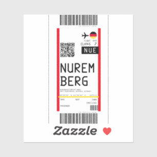 Pegatina Tarjeta de embarque a Nuremberg (NUE)