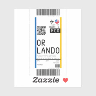 Pegatina Tarjeta de embarque a Orlando (MCO)