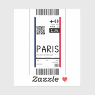 Pegatina Tarjeta de embarque a París (CDG)