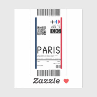 Pegatina Tarjeta de embarque a París (CDG)