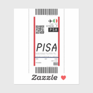 Pegatina Tarjeta de embarque a Pisa (PSA)