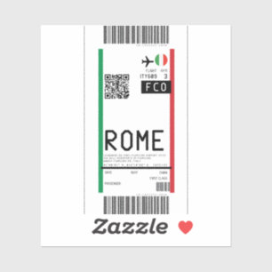 Pegatina Tarjeta de embarque a Roma (FCO)