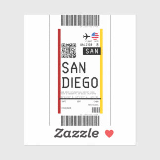 Pegatina Tarjeta de embarque a San Diego (SAN)
