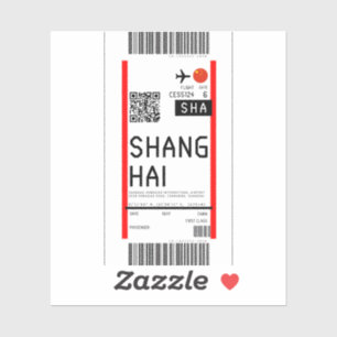 Pegatina Tarjeta de embarque a Shanghai (SHA)