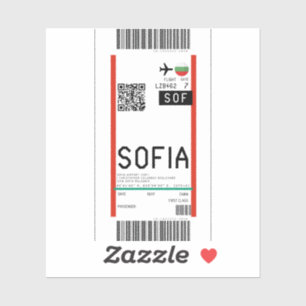 Pegatina Tarjeta de embarque a Sofía (SOF)