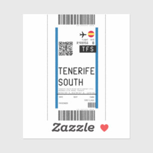 Pegatina Tarjeta de embarque a Tenerife Sur (TFS)