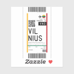 Pegatina Tarjeta de embarque a Vilnius (VNO)