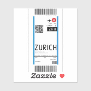 Pegatina Tarjeta de embarque a Zurich (ZRH)