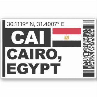 Pegatina Tarjeta de Embarque de CAI El Cairo - Viajes a Egi