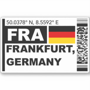 Pegatina Tarjeta de embarque FRA Frankfurt - Viajes Alemani