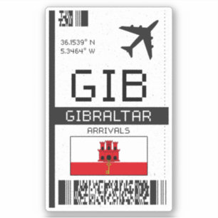 Pegatina Tarjeta de embarque GIB Gibraltar - Viaje al aerop
