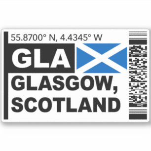 Pegatina Tarjeta de embarque GLA Glasgow - Viajes a Escocia