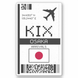 Pegatina Tarjeta de embarque KIX Osaka - Japón