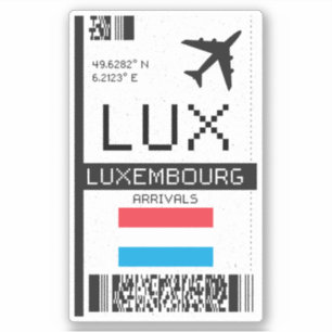 Pegatina Tarjeta de embarque LUX Luxembourg - Viaje al aero