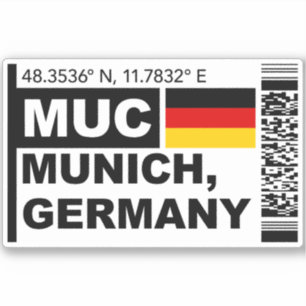 Pegatina Tarjeta de Embarque MUC Múnich - Viajes a Alemania