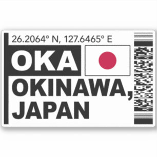 Pegatina Tarjeta de Embarque OKA Okinawa - Viajes a Japón
