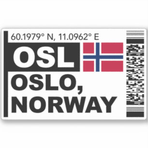 Pegatina Tarjeta de Embarque OSL Oslo - Viajes a Noruega