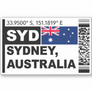 Pegatina Tarjeta de embarque SYD Sydney - Viajes a Australi