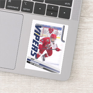 Pegatina Tarjeta de intercambio de hockey sobre hielo azul