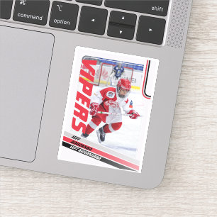 Pegatina Tarjeta de intercambio de hockey sobre hielo roja