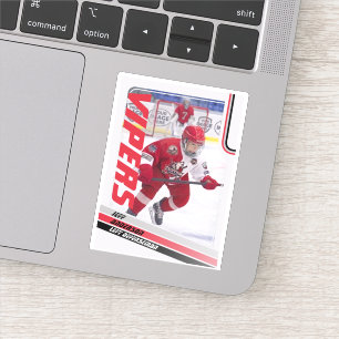 Pegatina Tarjeta de intercambio de hockey sobre hielo roja