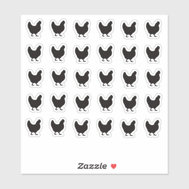 Pegatina Tarjeta de lugar de boda de pollo Comida Menú Elec (Hoja)