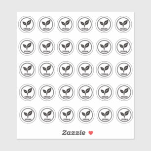 Pegatina Tarjeta de menú de boda vegana Mini elección de co