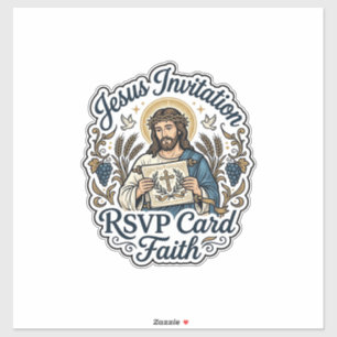 Pegatina Tarjeta de respuesta a la invitación de Jesús Tarj