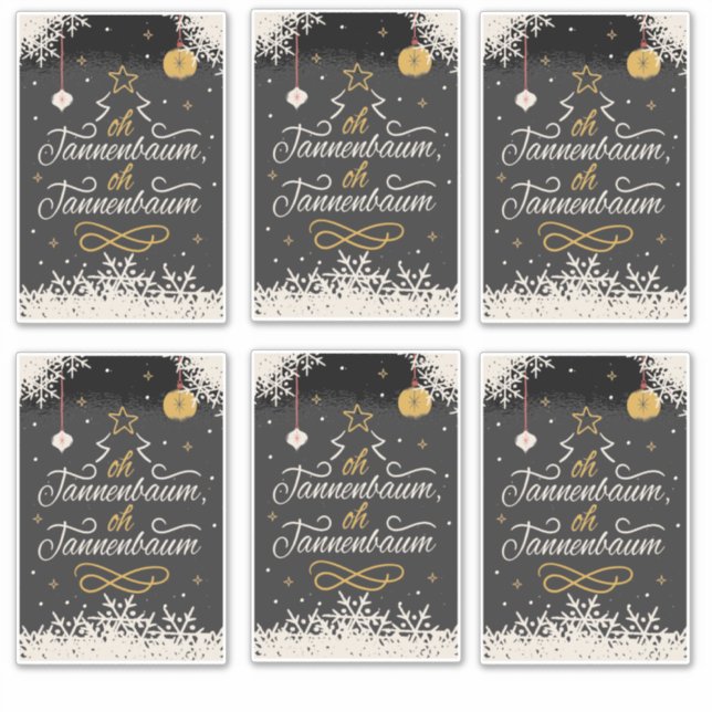 Pegatina Tarjeta de saludo de vacaciones de navidades alema (Anverso)