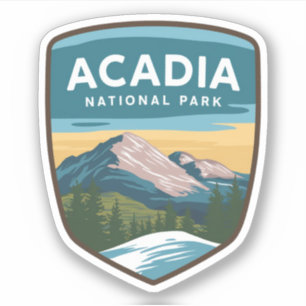 Pegatina Tarjeta de viaje del Parque Nacional Acadia