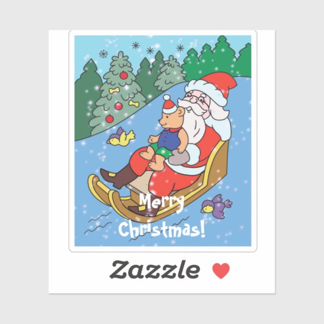 Pegatina Tarjeta navideña Merry (Hoja)