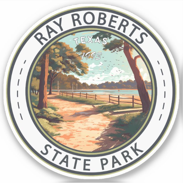 Pegatina Tarjeta Ray Roberts State Park Texas Badge (Anverso)