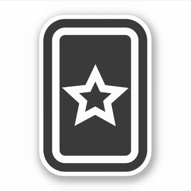 Pegatina Tarjeta Zener | Estrella Hollow 5 punteada (Anverso)