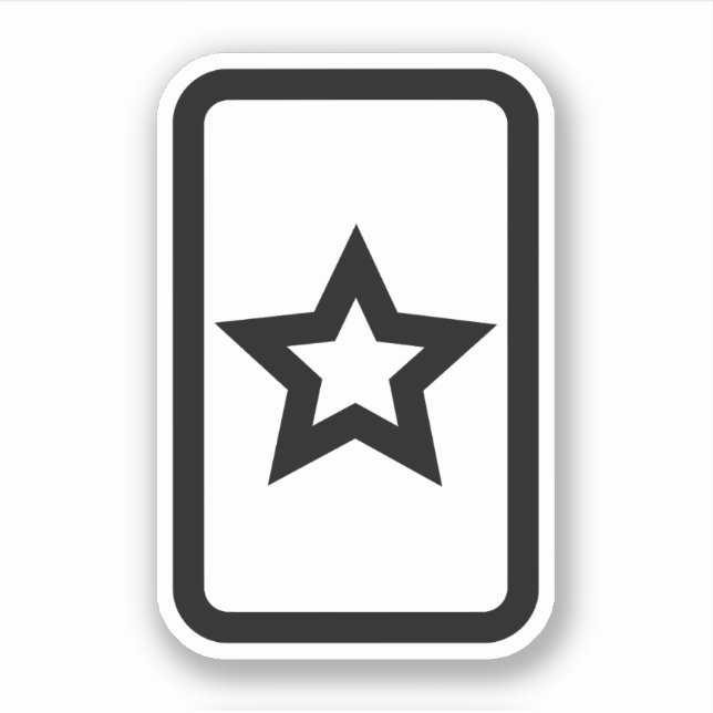 Pegatina Tarjeta Zener | Estrella Hollow 5 punteada (Anverso)