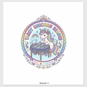 Pegatina Tarot de Unicornio Lector de Unicornio Camiseta Di