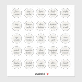 Pegatina Tarrito cosmético personalizable blanco de 1,14" p