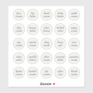 Pegatina Tarrito cosmético personalizable de 1,14" crema bá