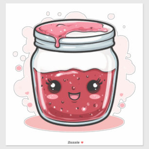 Pegatina Tarrito de mermelada de bayas de dibujos animados 
