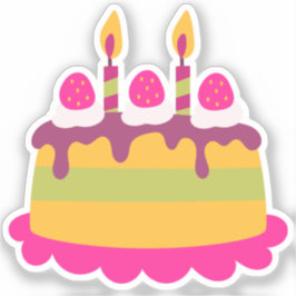 Pegatina Tarta De Cumpleaños Cortada A Medida