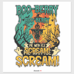 Pegatina Tarta de helado de calabaza Boo Berry Espantapájar