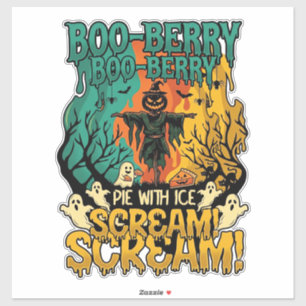 Pegatina Tarta de helado de calabaza Boo Berry Espantapájar