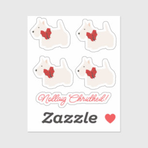 Pegatina Tartan terrier escocés blanco