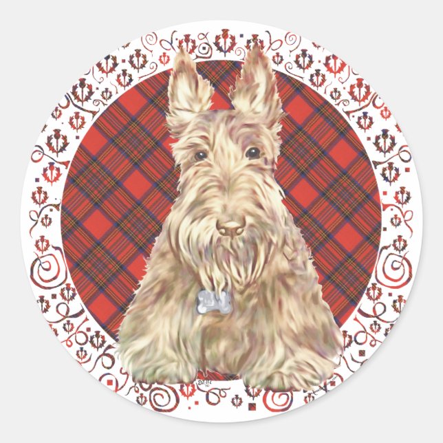 Pegatina Tartan Wheaten Scottie (Anverso)