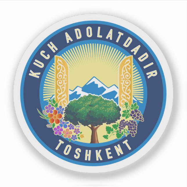 Pegatina Tashkent city seal, Uzbekistan (Anverso)