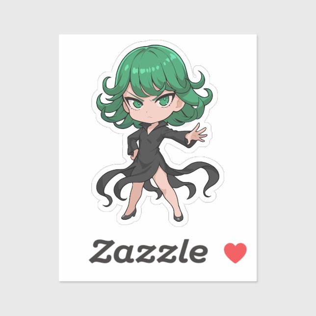 Pegatina Tatsumaki Chibi Tornado Hero (Hoja)