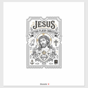 Pegatina Tatuajes de Jesús Flash Cristiano Tatuajes de Jesú